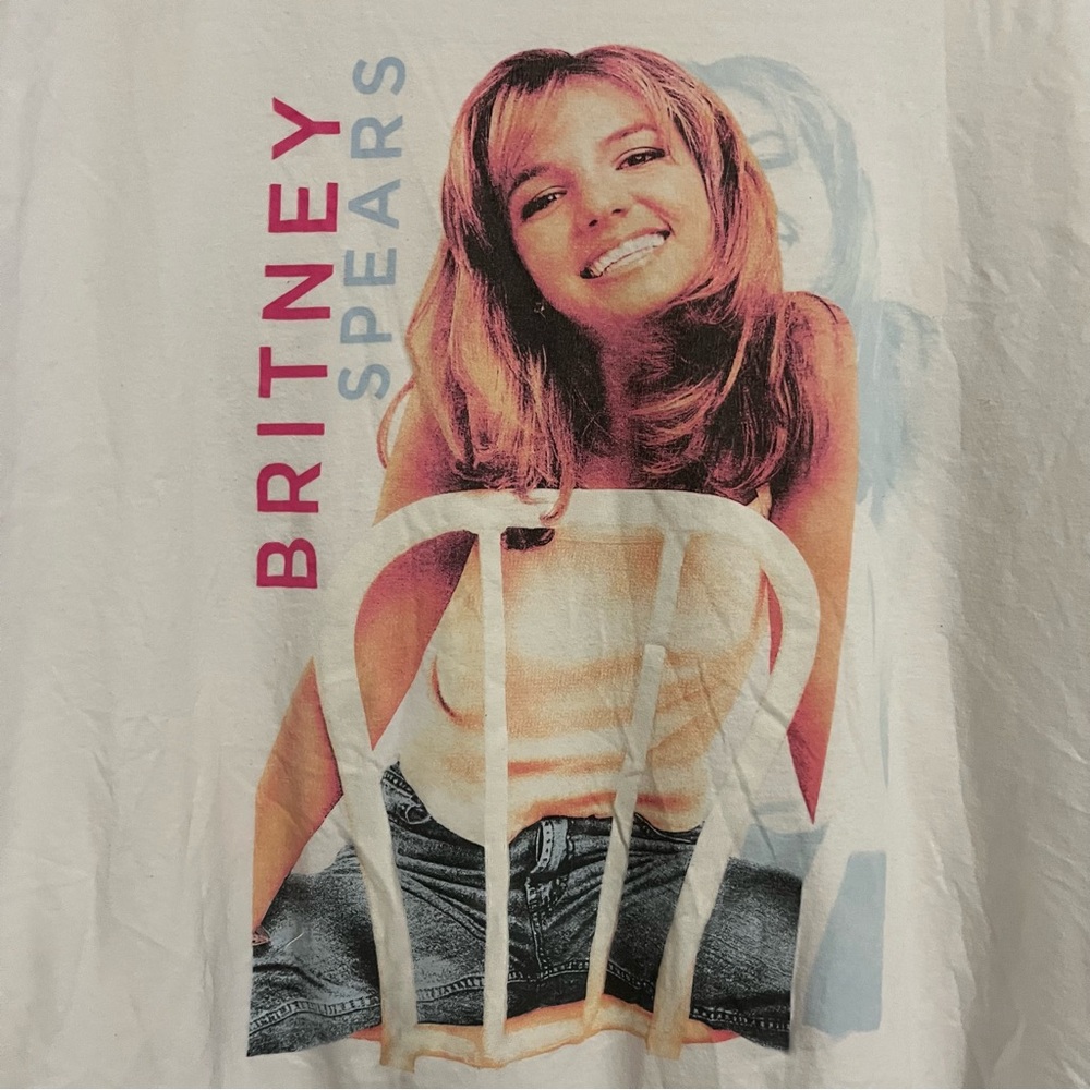 Britney Spears Graphic T-Shirt size large women’s white short sleeve